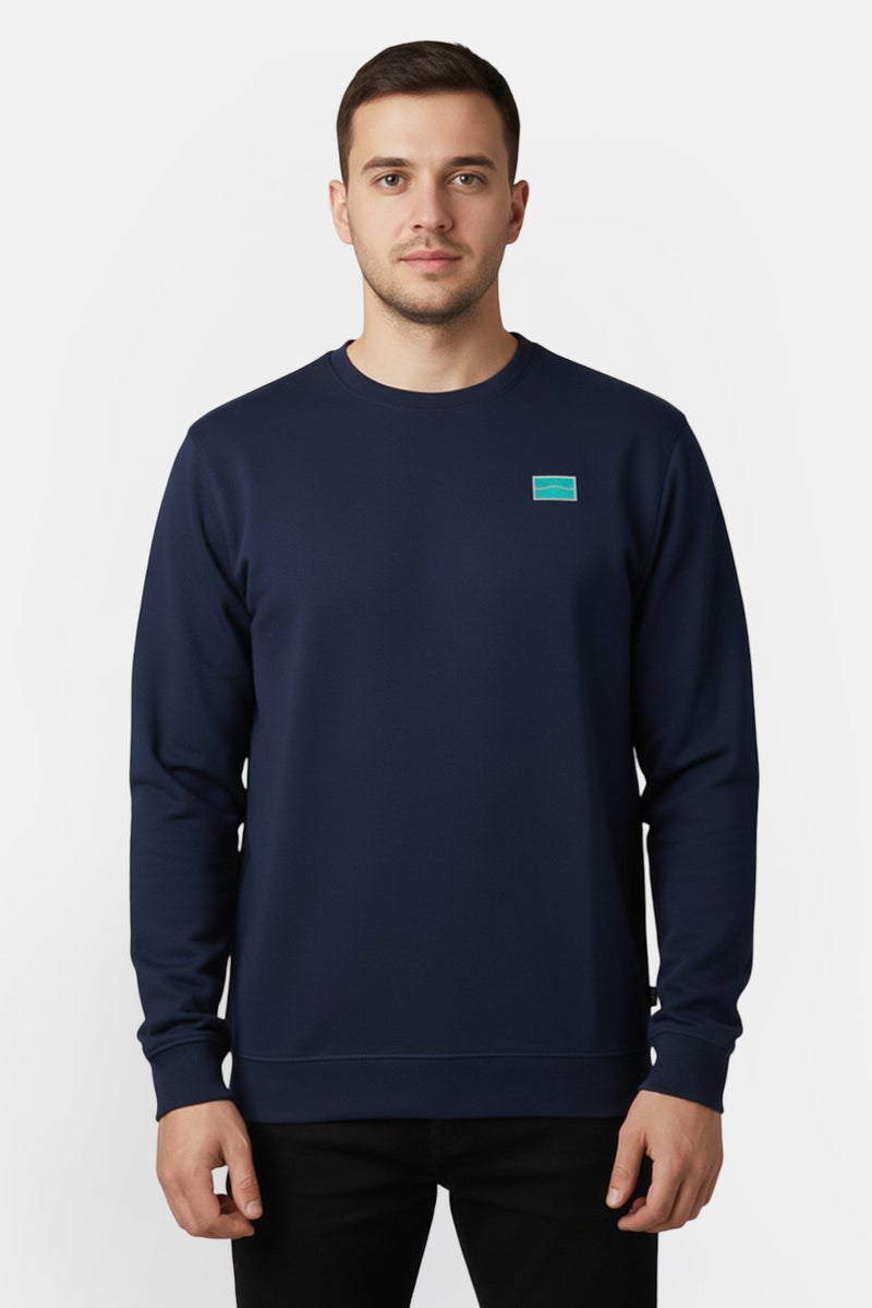 VANS Men Graphic Print Long Sleeve Sweatshirt, Navy Blue - Image 1